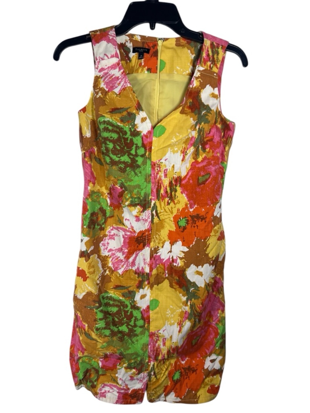 Talbots Watercolor Floral Print Sheath Dress Size 2P